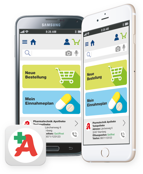 Handys mit geöffneter App zur Vorbestellung